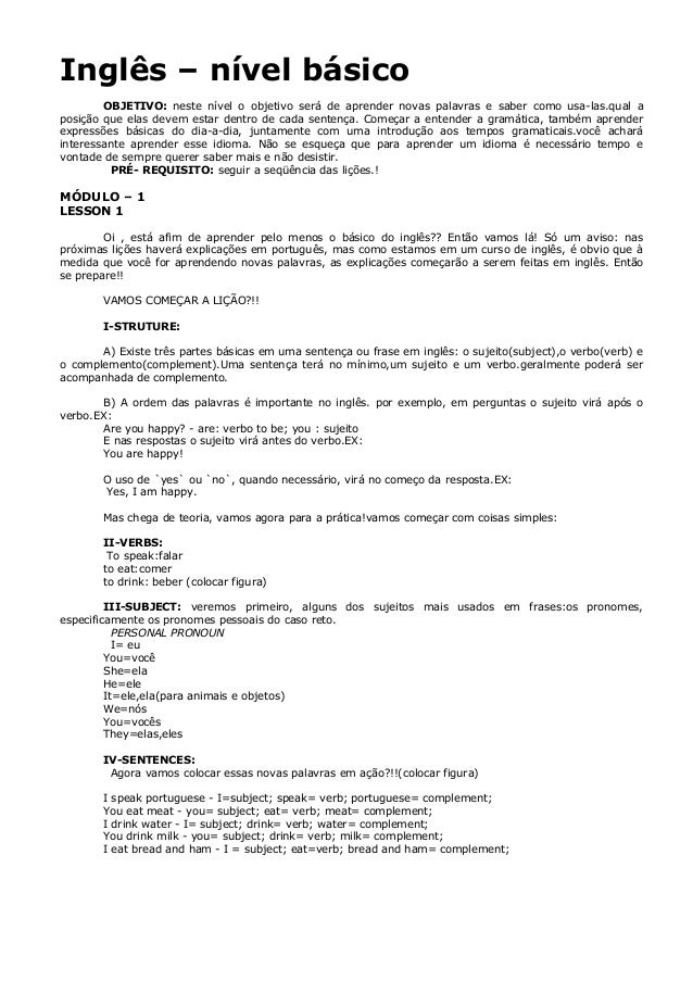 apostila de ingles